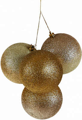 Шар новогодний Контраст золото