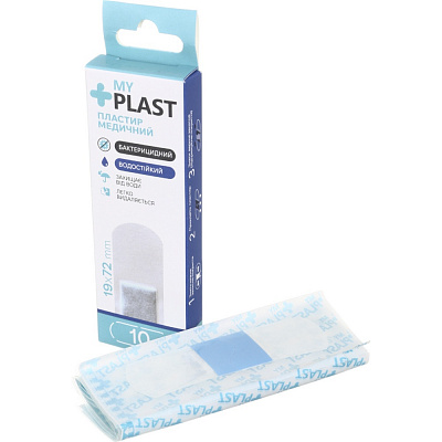 Пластир медичний My Plast з хлоргексидином 19 х 72 мм 10 шт.
