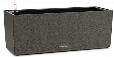 Вазон пластиковий Lechuza BALCONERA Stone 50 прямокутний 8л графітово-чорний (15652)