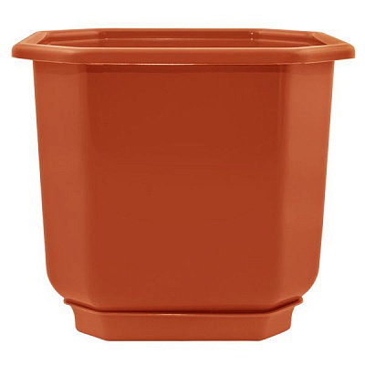 Горщик пластиковий Алеана Дама квадратний 23л теракот (112021)