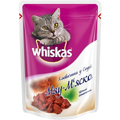 Корм Whiskas Мяу-мяско с говядиной 85 г 