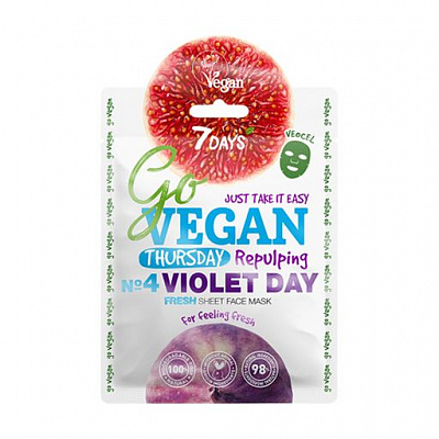 Маска тканинна для обличчя 7 DAYS Thursday VIOLET DAY 25 г