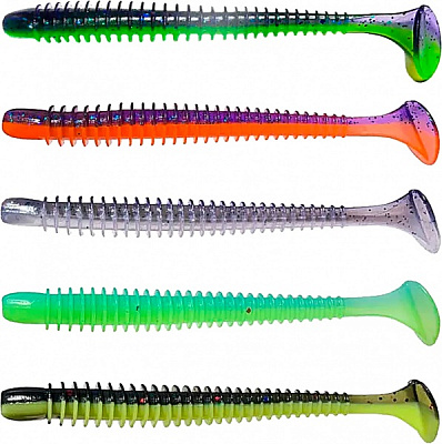 Силикон Wist XW-3.6/2 MIX4 91 мм 5 шт. виброхвост XWIST 3.6