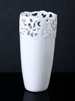 Ваза керамическая белая Ажур 24 см