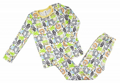 Пижама для девочек Маленькие люди Сафари р.92-98 белый с принтом 