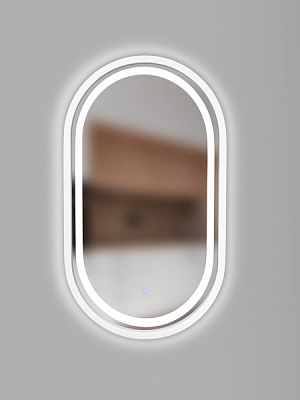 Зеркало со встроенной подсветкой Luxury Wood Freedom Slim LED ясень снежно-белый 450x750 мм 