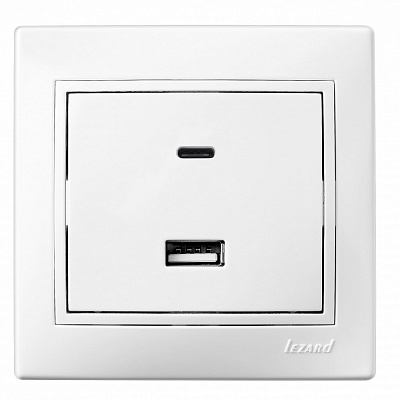 Розетка USB + Type C Lezard Mira білий 701-0202-192TC