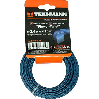 Леска для триммеров Tekhmann Flower-Twist 2,4 мм 15 м T.40824015