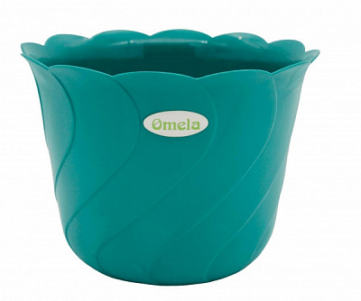 Кашпо пластикове Омела Батик круглий 7 л смарагдовий