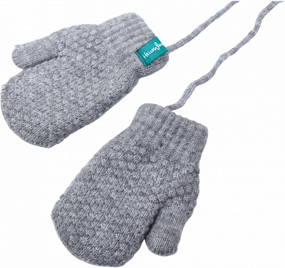 Рукавицы HW для девочек р.10-12 /светло-серый