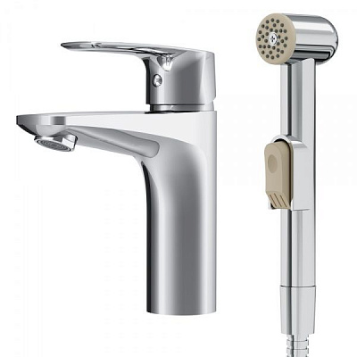 Смеситель для умывальника AM.PM с гигиеническим душем Gem F90E03000