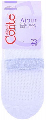 Шкарпетки Conte AJOUR короткі люрекс 15С-81СП 077 р. 23 білий 1 шт.