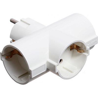 Разветвитель Underprice на 3 розетки с заземлением белый RM1-01/03T