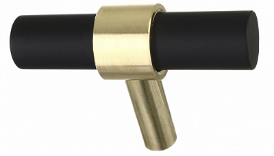 Ручка для мебели кнопка на одно отверстие мм черный/золото