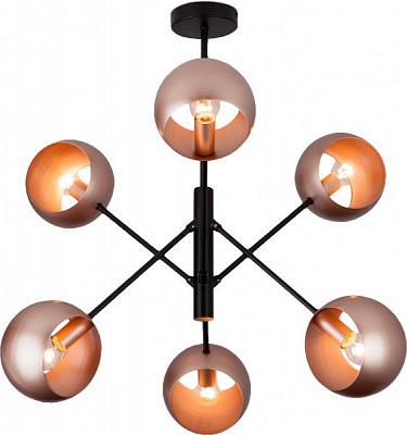 Люстра подвесная Strotskis Corte 6x40 Вт E14 жемчужное золото/черный 70057/6 