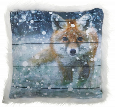 Подушка KM с искусственным мехом полиэстер 45x45 см в ассортименте 