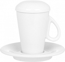 Чашка з блюдцем і кришкою Horeca 150 мл (F2775+F2776) Alt Porcelain