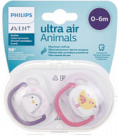 Набор пустышек Philips Avent Ultra Air Animal для девочек 2 шт.