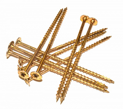 Шуруп конструкційний з пресшайбою 6x140 мм жовтий цинк