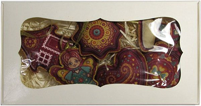 Набор подвесок Домик, звездочка, носок, ангелок, сердце и цветочек 6 шт. 15 см