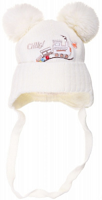 Шапочка детская для мальчика Kraft р.42-44 молочный 2052 