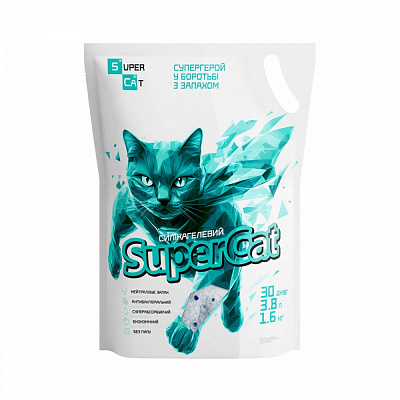Наповнювач силікагелевий SuperCat для котячих туалетів 1,6 кг