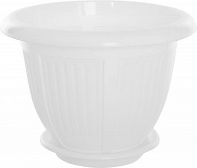 Горшок пластиковый Алеана Волна круглый 25л белый (112041) 