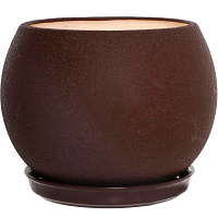 Горшок керамический Ориана-Запорожкерамика Шар шелк круглый 9л темный шоколад (037-0-101) 