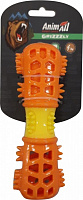 Игрушка для собак AnimAll Мультифункциональная косточка оранжево-желтая 18,7х4,2 см