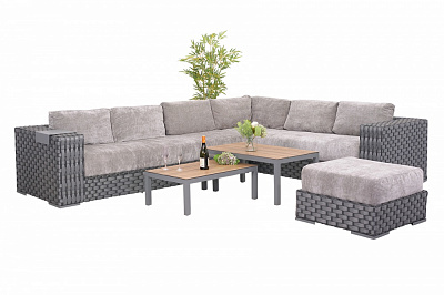 Комплект мебели Bella Vita Портленд Лаунж графит с черным