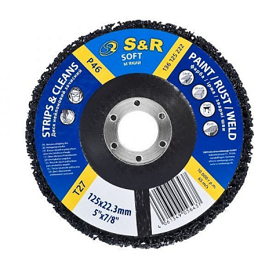 Круг шліфувальний 125x22.3 мм P46 чорний м'який S&R 136125222