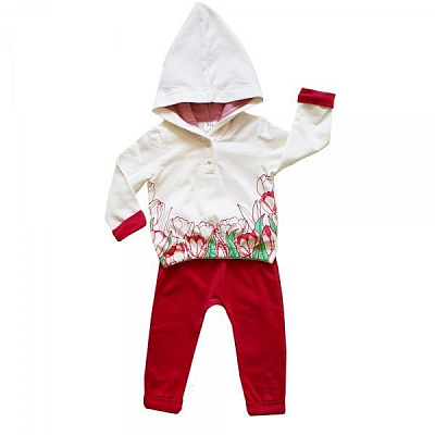 Комплект для дівчаток Colibri молочний/із принтом р.74 G7071