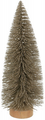 Елка декоративная настольная золотая 11x30 см