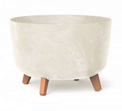 Горшок для цветов PRP Gracia Beton Effect 300 мм на ножках крем круглый (72478-700) 