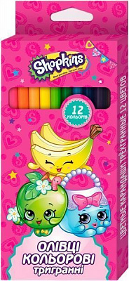 Карандаши цветные Шопкинс 12 цветов Перо