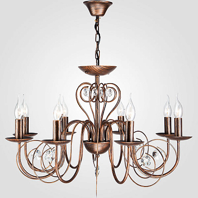 Люстра підвісна Strotskis Tomas 8x60 Вт E14 чорний/золото 60018/8