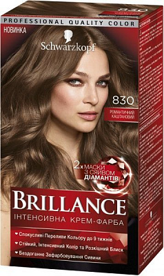 Крем-фарба для волосся Brillance Brillance 830 романтичний каштановий 142,5 мл