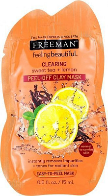 Маска для лица FREEMAN Feeling Beautiful глиняная Сладкий чай и лимон 15 мл