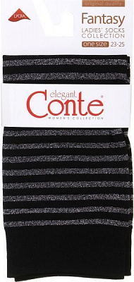 Шкарпетки Conte FANTASY 16С-125СП Nero р. 23–25 у смужку 1 шт.