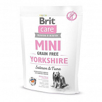 Корм Brit Care Mini Grain Free для собак йоркшир-терьер с лососем и тунцом, 400г, 170780