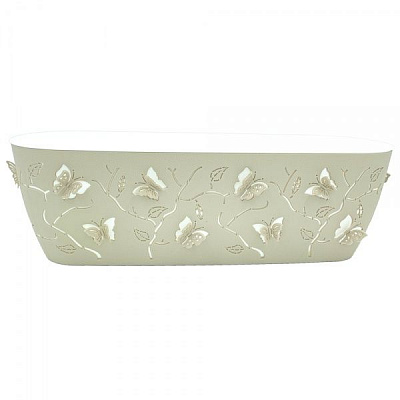 Горщик пластиковий Alyaplastik балконний 3D NO:2 прямокутний 7,3 л бежевий