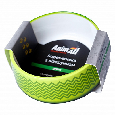 Миска AnimAll для собак з візерунком 167332 зелений
