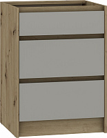 Тумба нижняя 60х82х52 с ящиками МС Злата + фасад шиншилла серая/дуб артизан Грейд