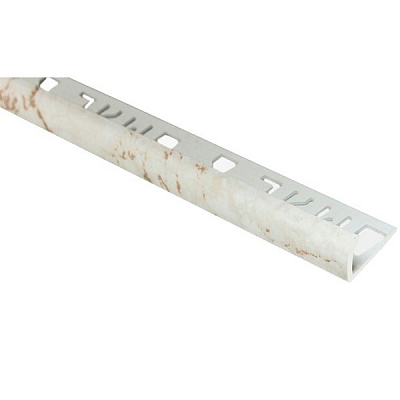 Уголок для плитки ОМиС внешний ПВХ 9 мм 2,5м мрамор белая скала 