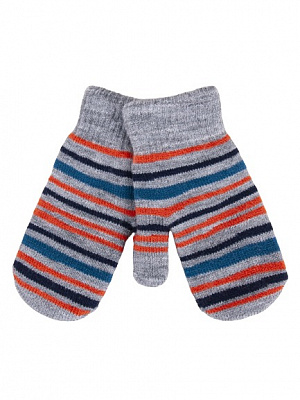 Варежки YO! Полоска (5904921650182) р.18 серый 