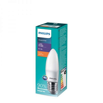 Лампа світлодіодна Philips ESS Candle 4 Вт C37 матова E27 220 В 2700 К 929001886307