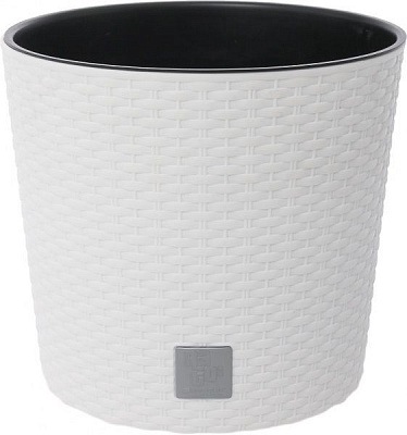 Горщик пластиковий Prosperplast Rato round 2 в 1 круглий 1л білий (71998-449)