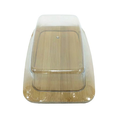 Маслянка з пластиковою кришкою Eurogold Bamboo 19х12,5 см