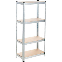 Стелаж металевий Меткас з полицями із ДВП (Бюджет) 1500x700x300 мм оцинкований (5010) 