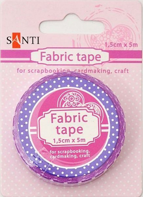 Самоклейка текстильна стрічка Фіолетовий горох, 1,5см * 5м